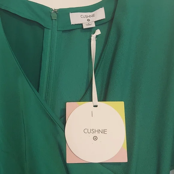 Cushnie for Target Emerald Green Faux Wrap Long Sleeved Dress Size 6 NWT - Picture 13 of 16